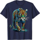 Jaguar Colorful Animal Zoo Jaguars T-Shirt - T-Shirt | Navy