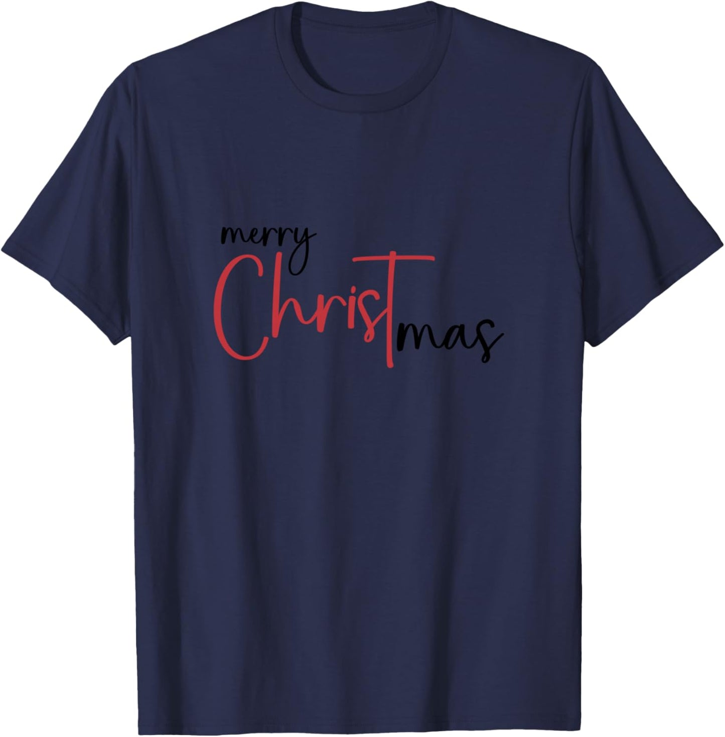 Merry Christ Mas Christmas Begins With Christ Xmas T-Shirt - T-Shirt | Navy