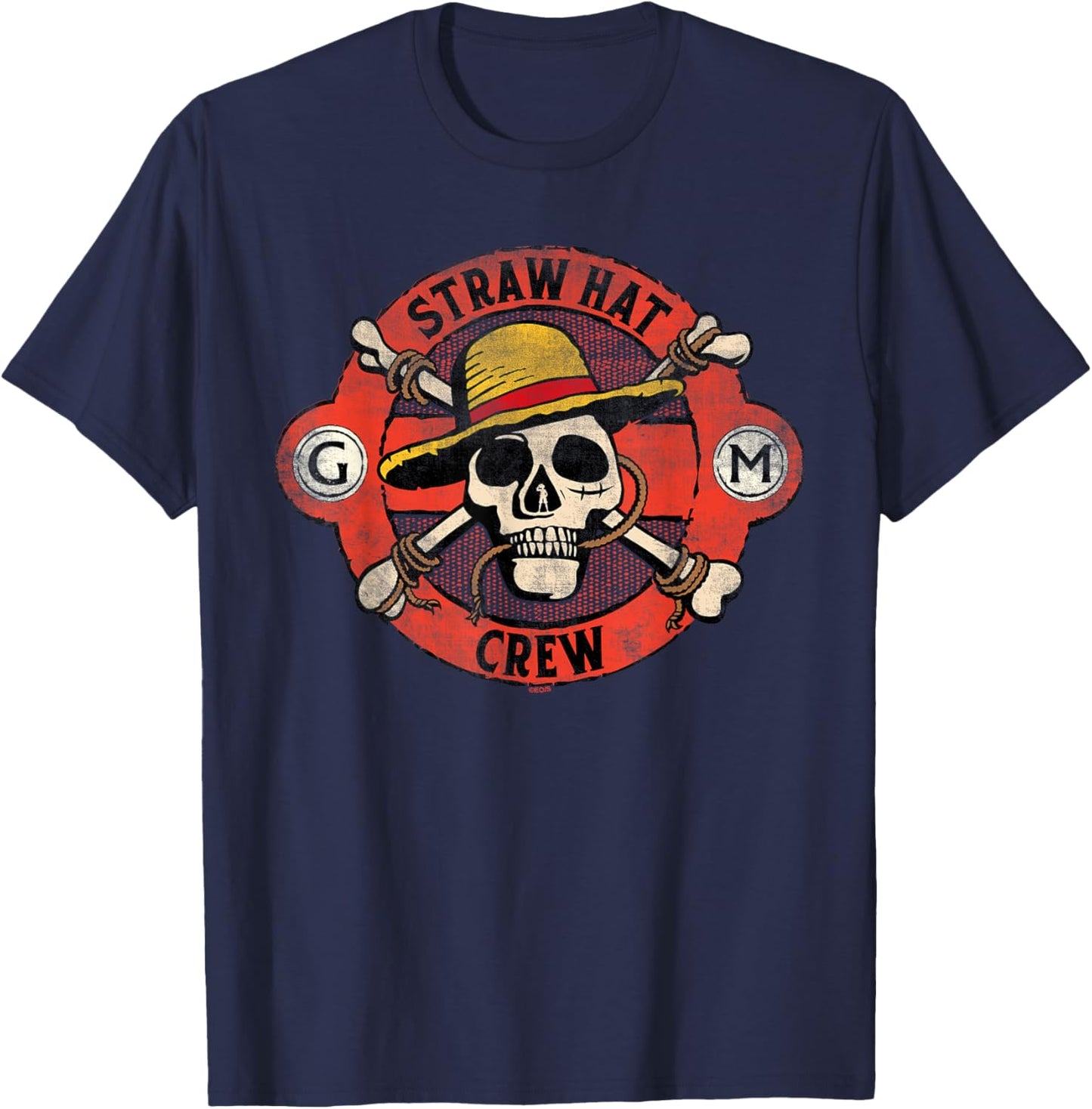 One Piece Straw Hat Crew Skull T-Shirt - T-Shirt | Navy