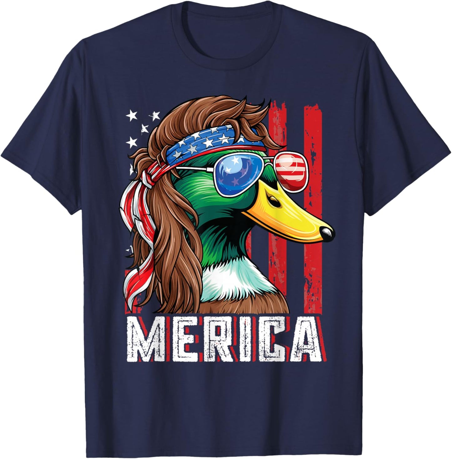 Duck Hunter Shirt USA Flag Merica Funny Waterfowl Hunting T-Shirt - T-Shirt | Navy