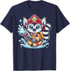 Cute Cartoon Lemur Firefighter Fireman For Children T-Shirt - T-Shirt | Navy