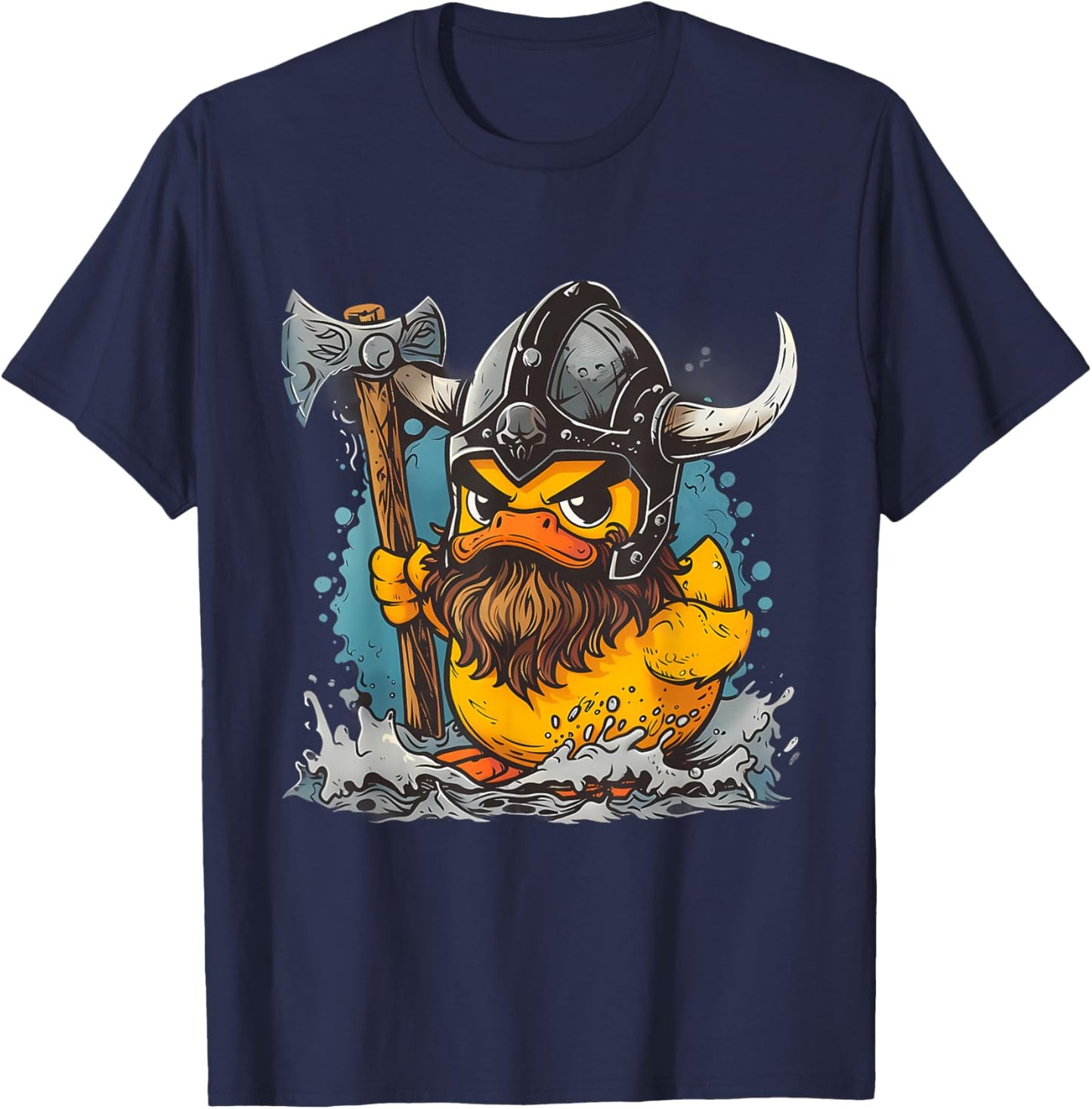 Rubber Duck Rubber Duckie Viking Duck Viking Helmet Vikings T-Shirt - T-Shirt | Navy