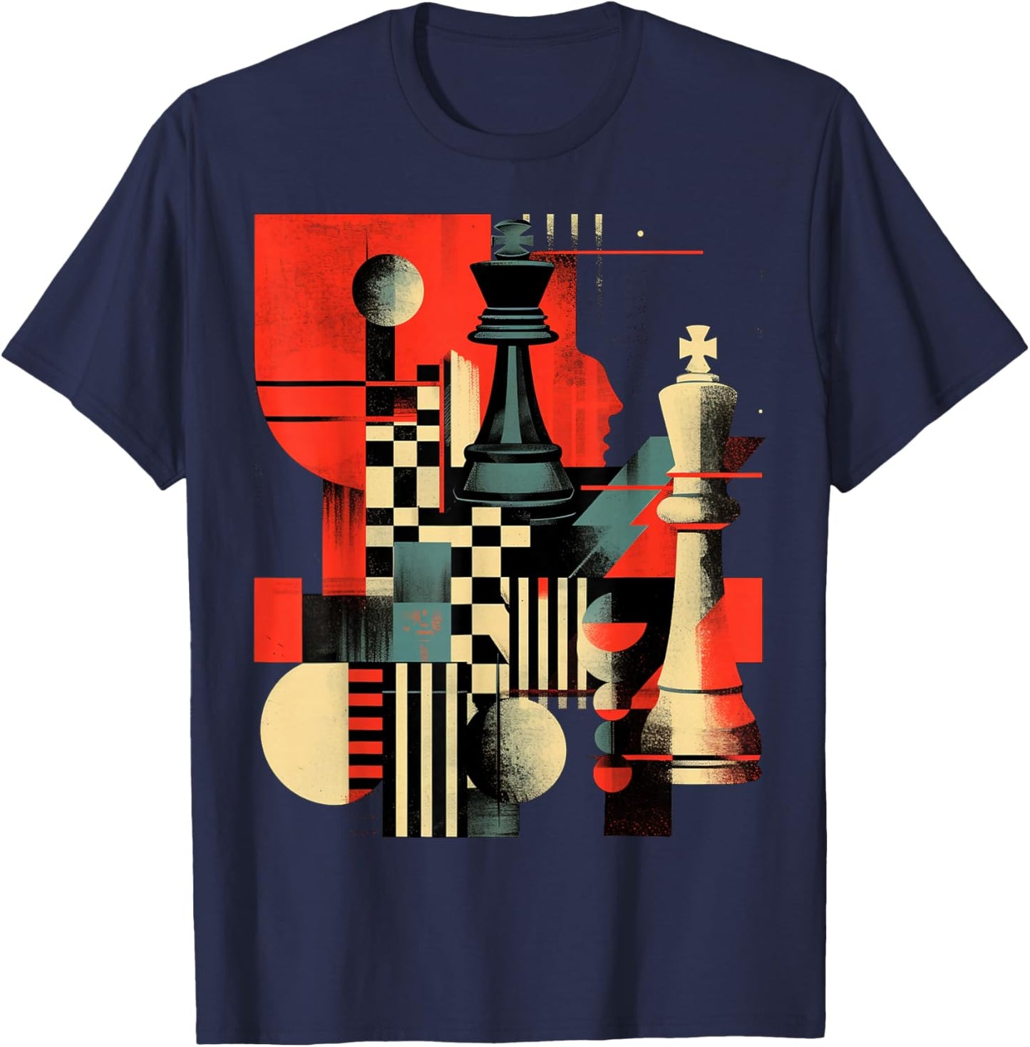 Artistic Chess player Men and Women Chess love T-Shirt - T-Shirt | Navy