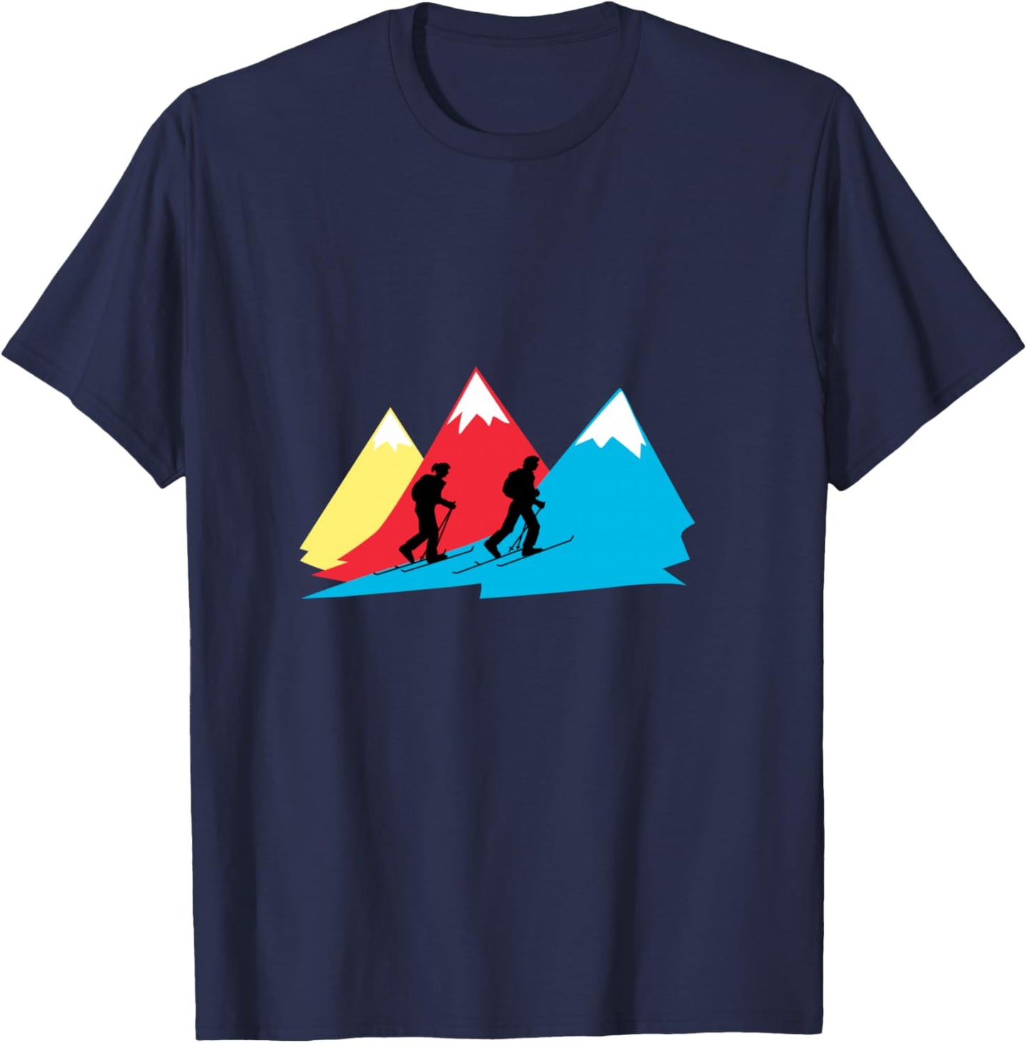 de Ski Tour Vintage Skitouring Skitour Retro Manche Longue T-Shirt - T-Shirt | Navy