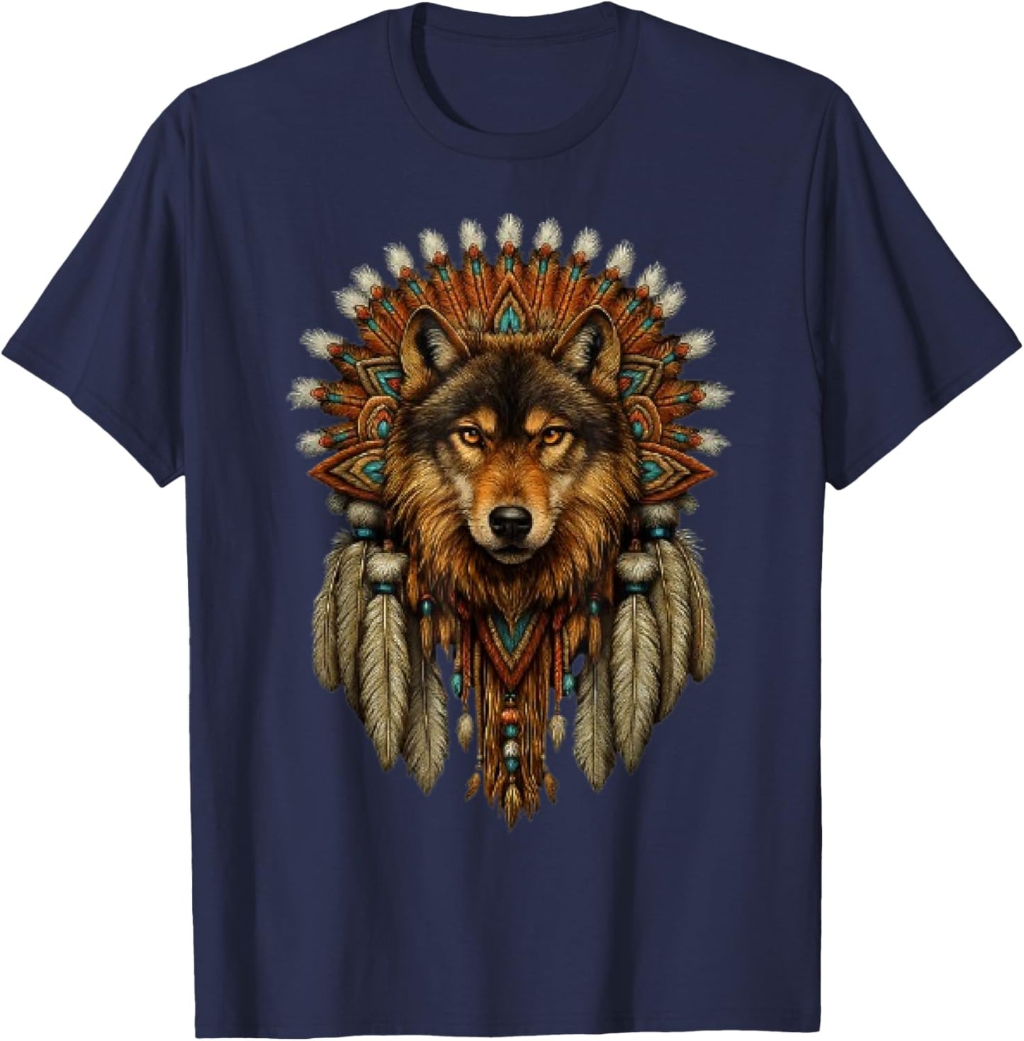 Plumes de Loup amérindiennes T-Shirt - T-Shirt | Navy