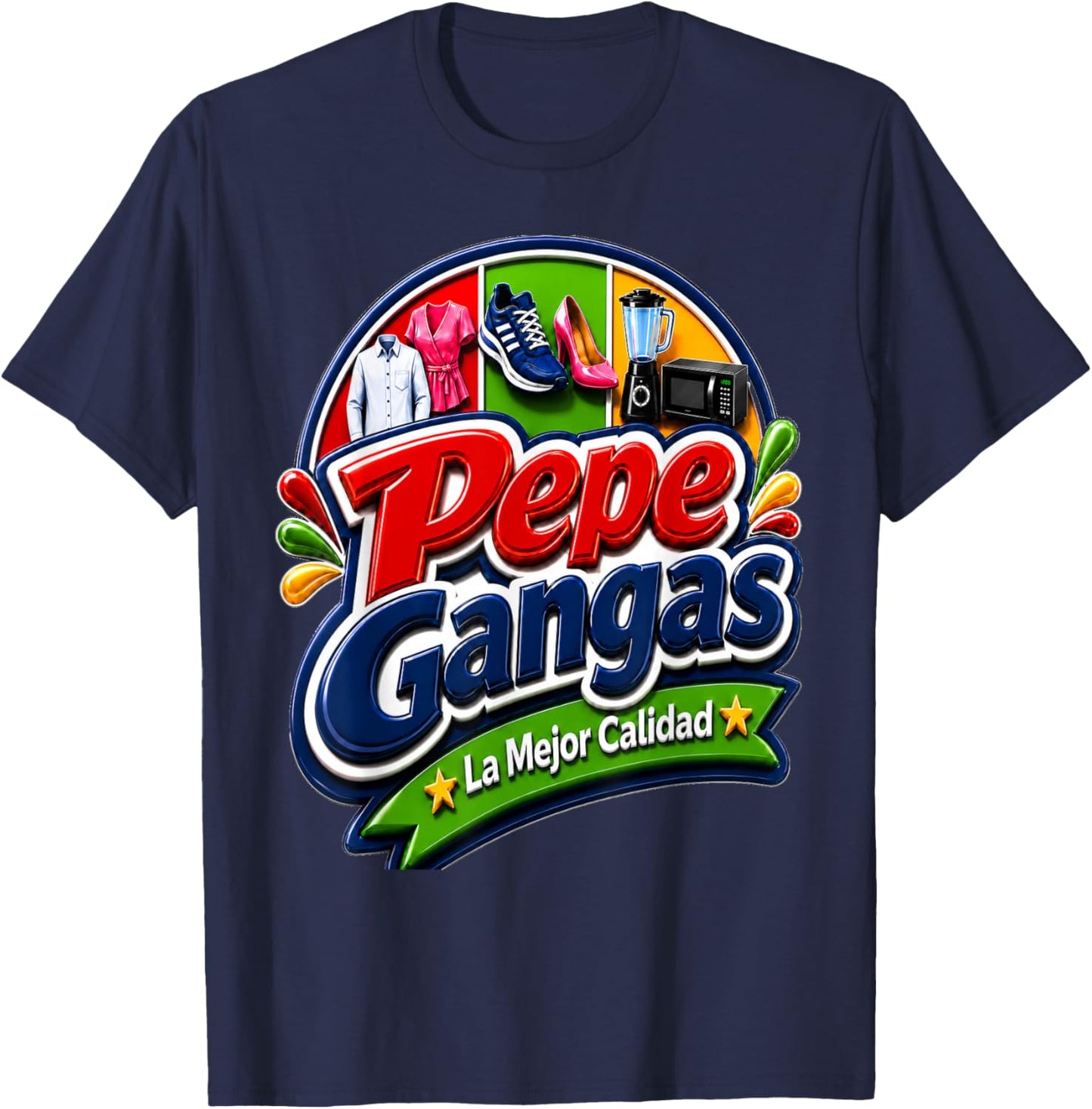 The Global Latin Factor Multi Color Neon T-Shirt - T-Shirt | Navy