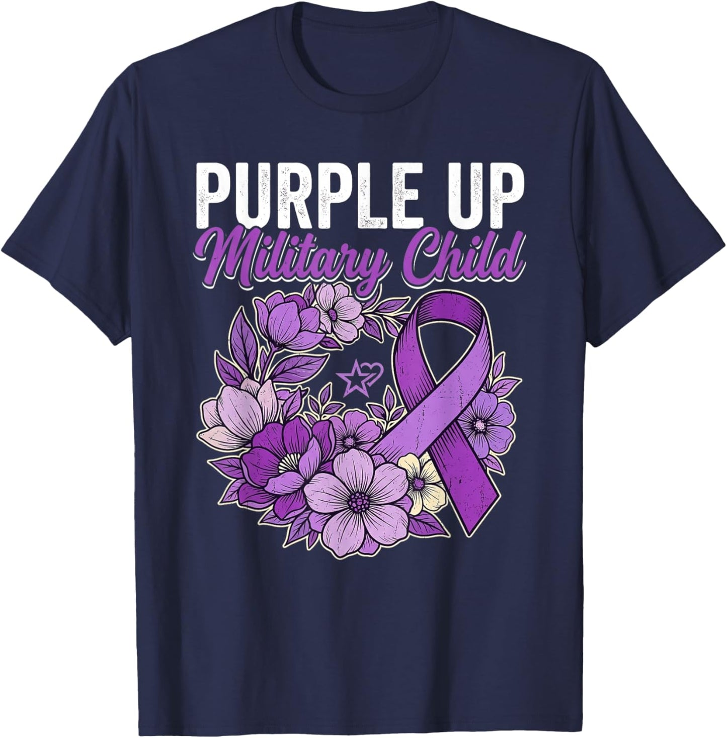 Month of The Military Child Purple up for Military T-Shirt - T-Shirt | Navy