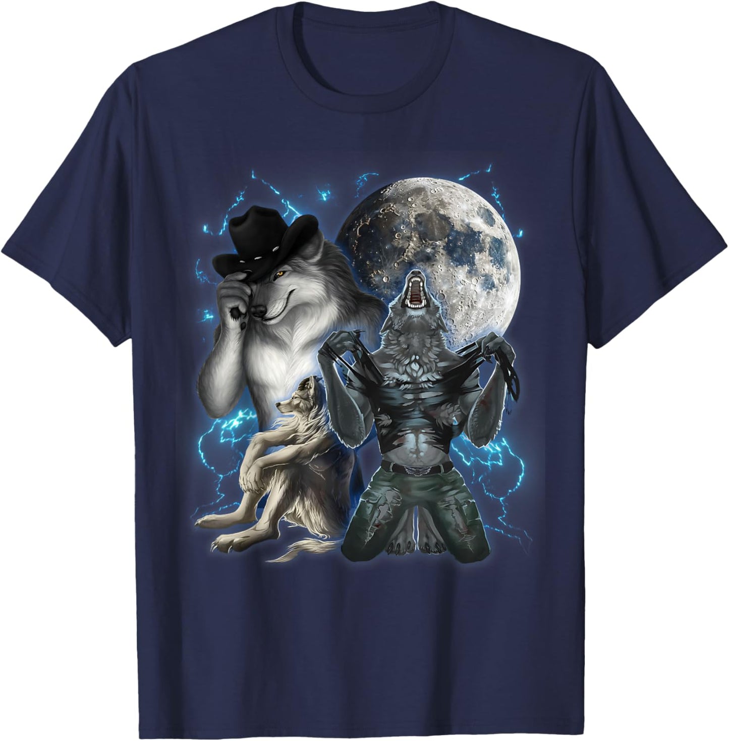 Cringe Alpha Wolf T-Shirt - T-Shirt | Navy