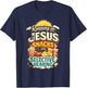 Running on Jesus Snacks & Selective Hearing Funny Christian T-Shirt - T-Shirt | Navy