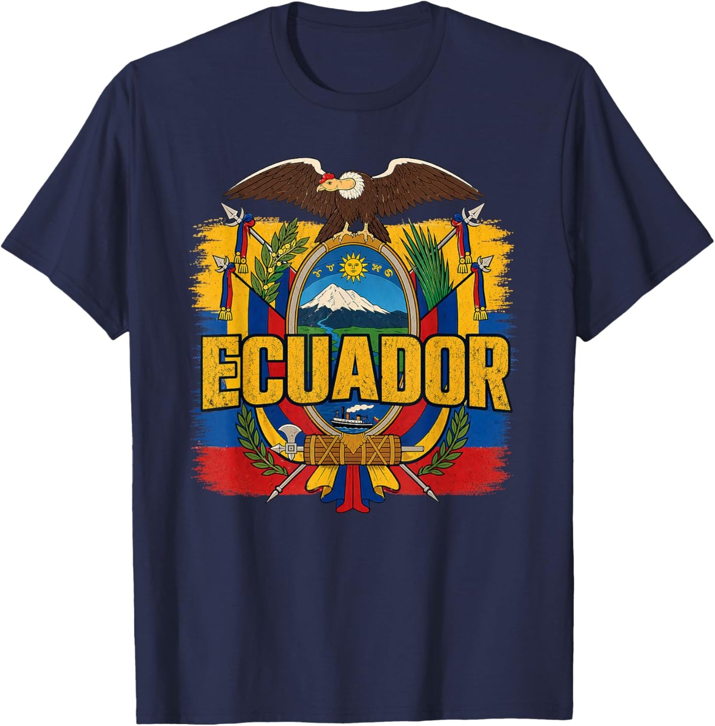 Ecuadorian Flag Top Women Kids T-Shirt - T-Shirt | Navy