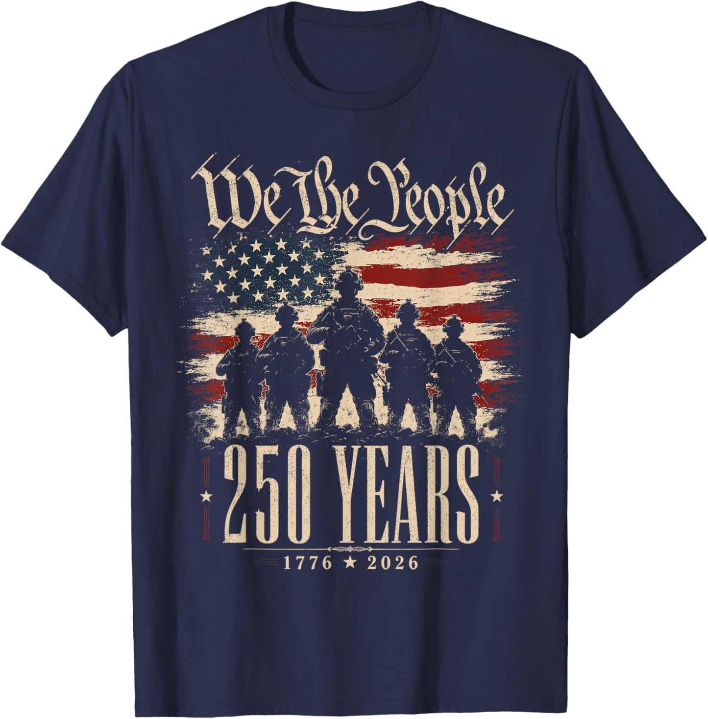 America 250th Anniversary USA Patriotic 4th of July Men T-Shirt - T-Shirt | Navy