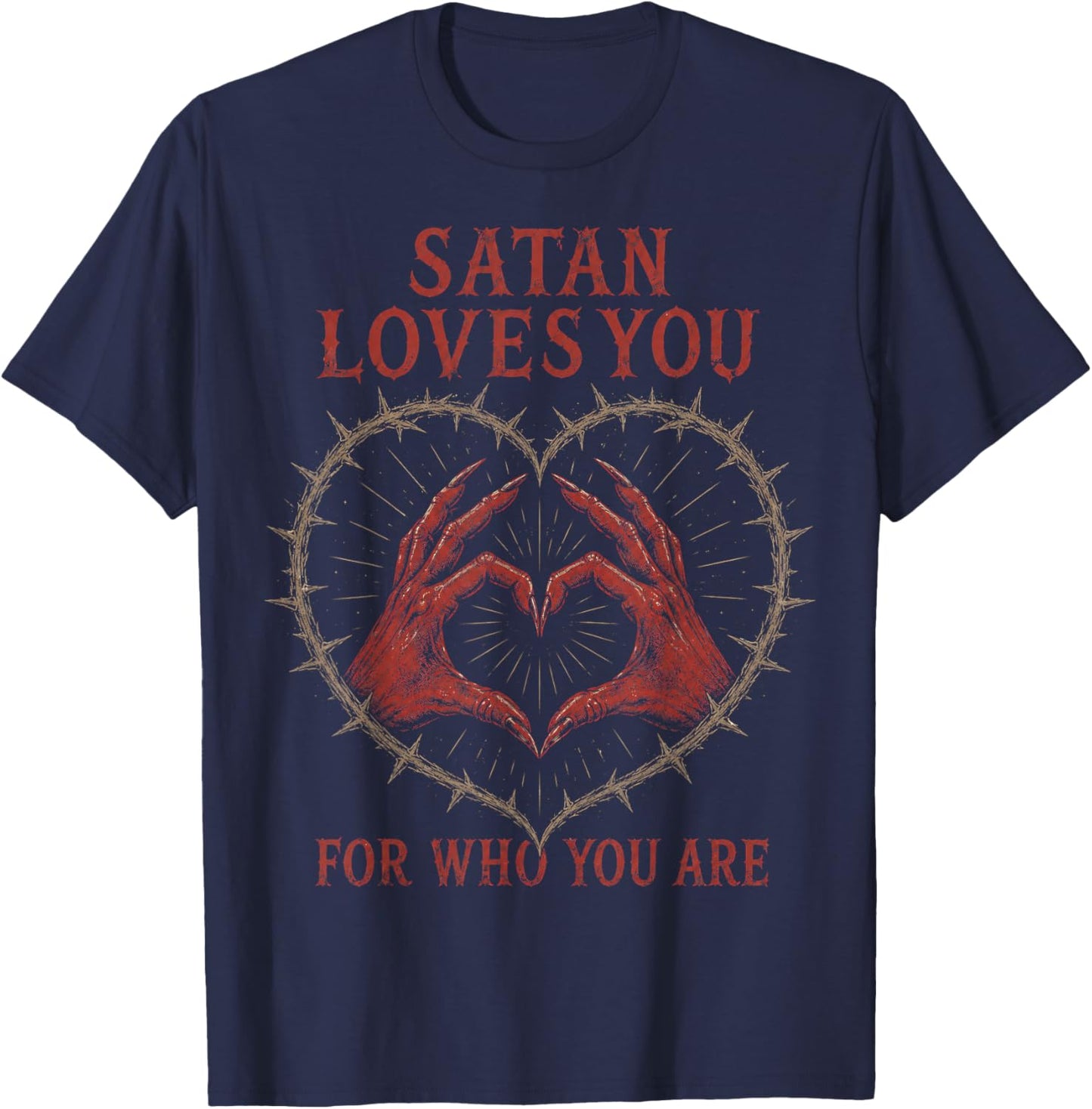 Satanic Occult Goth Satan Gothic Witchy T-Shirt - T-Shirt | Navy