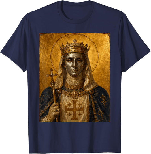 Icône catholique du Roi Baudouin IV de Jérusalem T-Shirt - T-Shirt | Navy