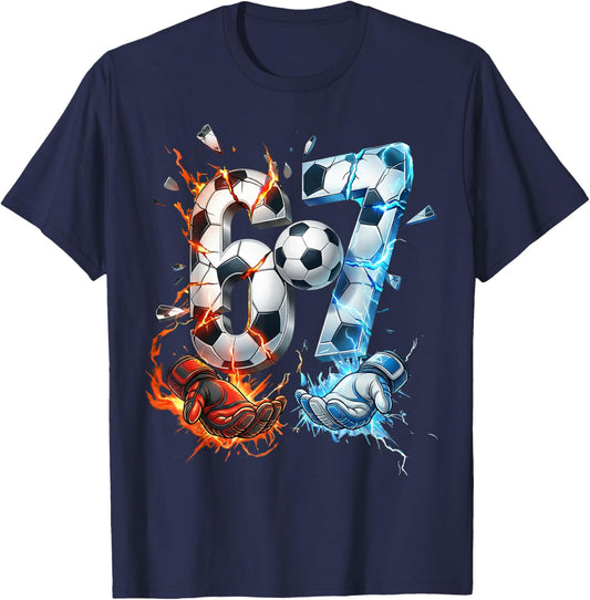 67 Fußball Sechs Sieben 6 7 Meme 67 Italian Brainrot T-Shirt - T-Shirt | Navy
