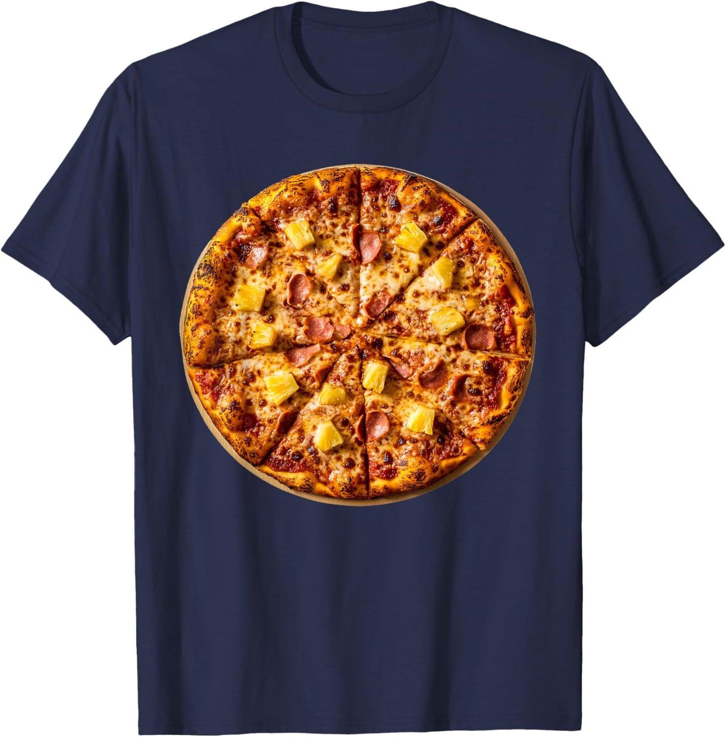 Huge Hawaiian Pizza Graphic for Birthdays, Costumes and Fun T-Shirt - T-Shirt | Navy