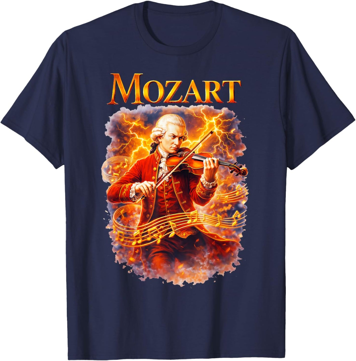 Wolfgang Amadeus Mozart Composer T-Shirt - T-Shirt | Navy