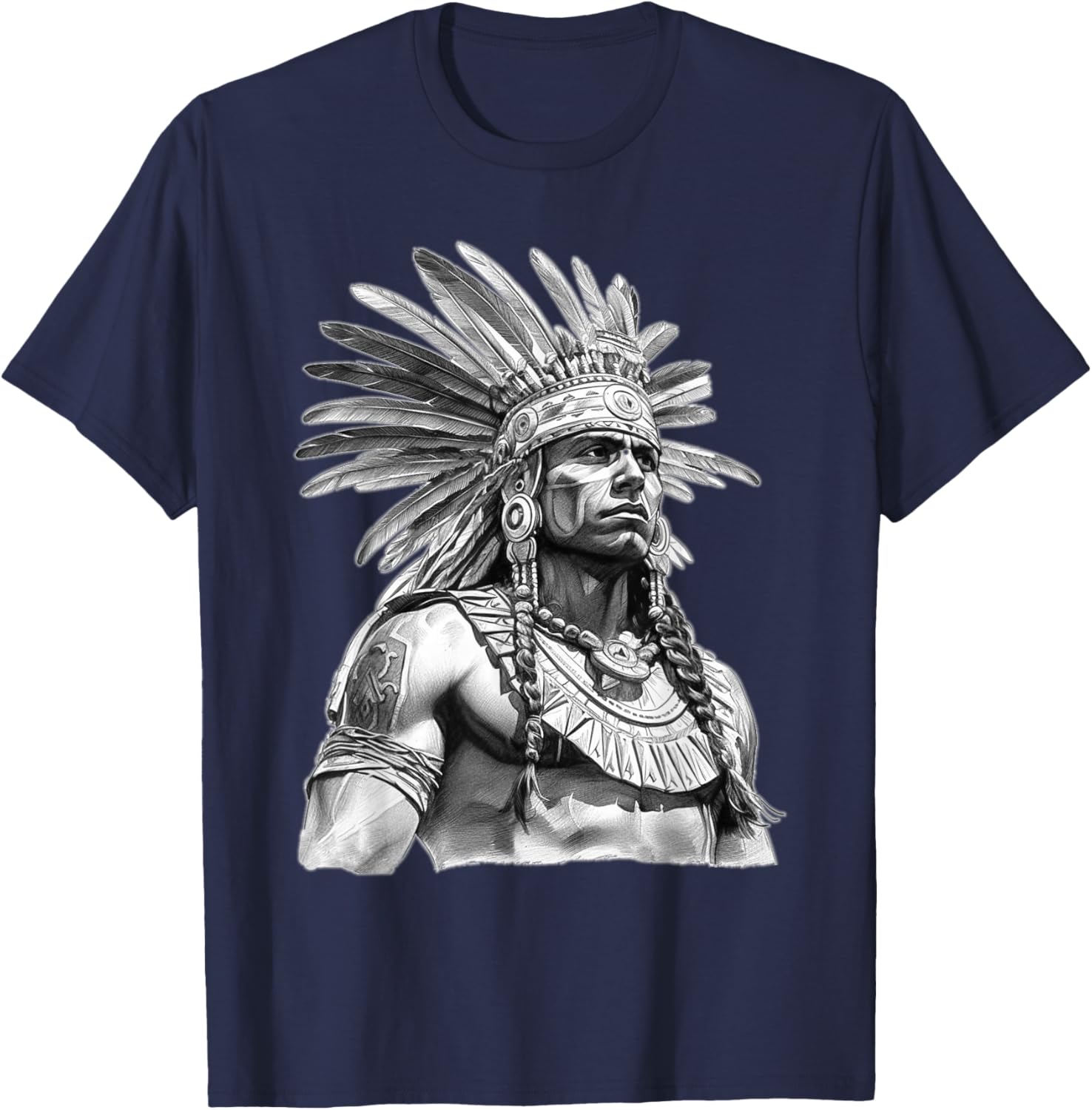 Mexican Aztec Warrior Mexico Mayan Maya Azteca T-Shirt - T-Shirt | Navy