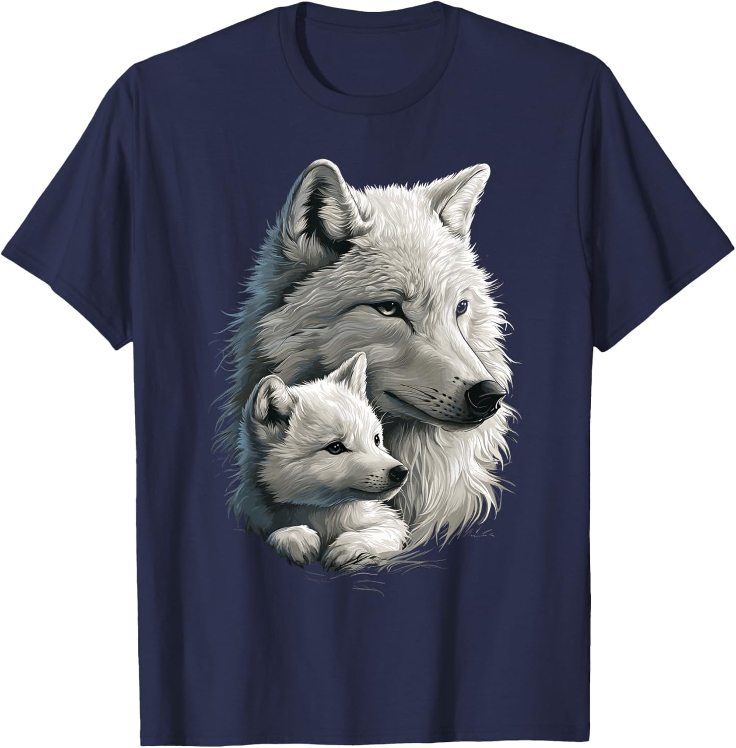Wolf and Cub Men Wolf Lovers Women Wolf T-Shirt - T-Shirt | Navy