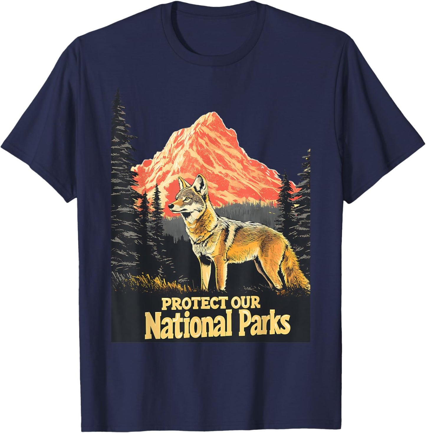 Protect Our National Parks Retro Forest Nature T-Shirt - T-Shirt | Navy
