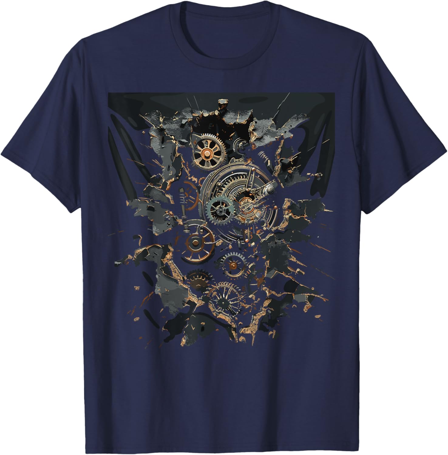 Steam Punk Mechanics Steampunk Art T-Shirt - T-Shirt | Navy