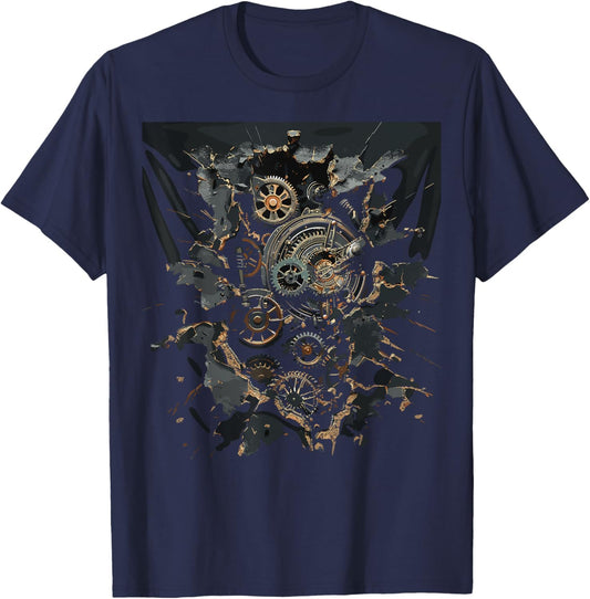 Steam Punk Mechanics Steampunk Art T-Shirt - T-Shirt | Navy