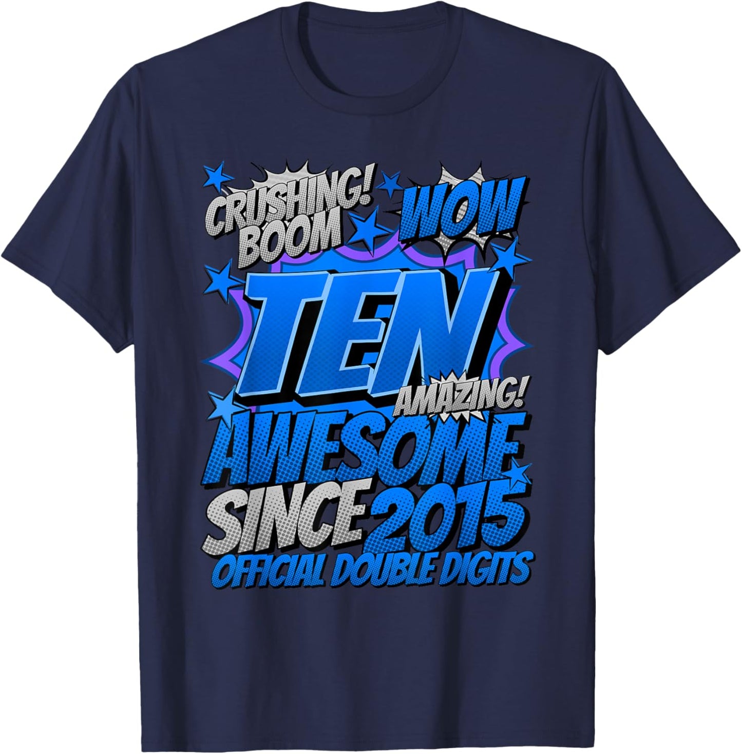 Official Double Digits 10 Year Old Gifts 10th Birthday Boy T-Shirt - T-Shirt | Navy
