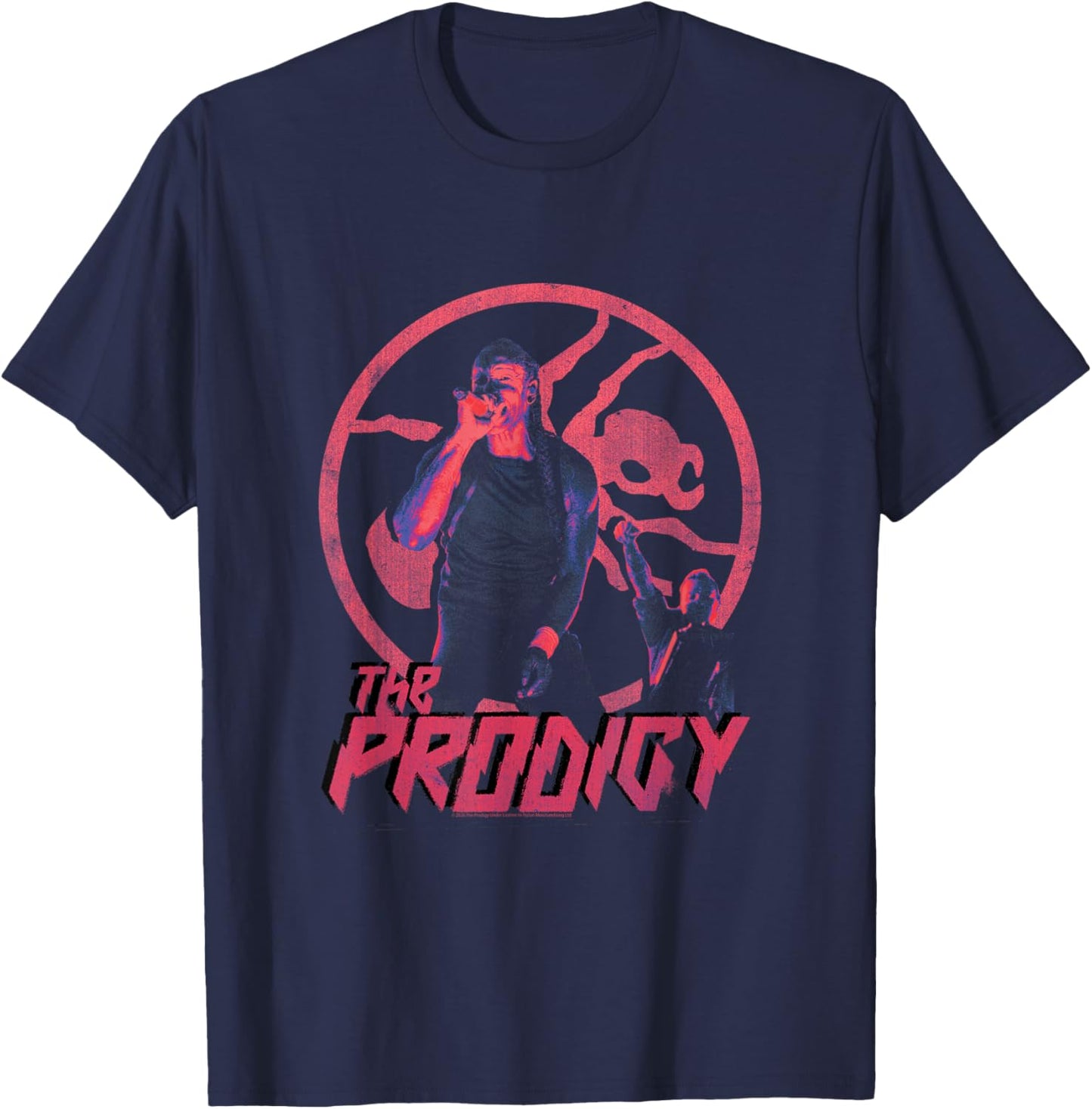 Official The Prodigy Attack Mode Electronic Music Band T-Shirt - T-Shirt | Navy
