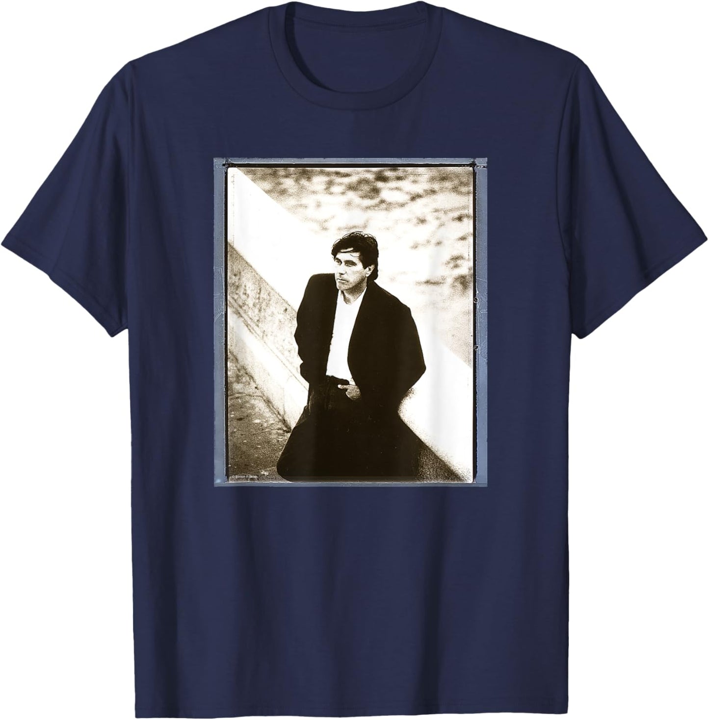 Bryan Ferry Of Roxy Music By Simon Fowler T-Shirt - T-Shirt | Navy