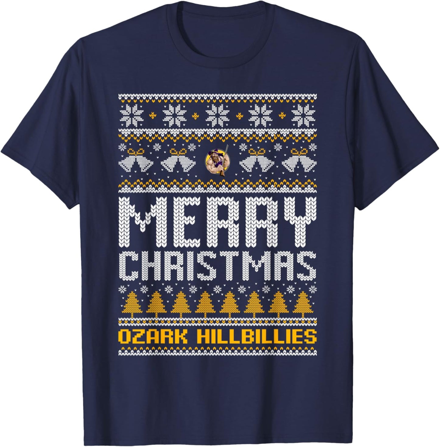 Ozark Hillbillies Logo Merry Christmas Ugly Sweater HS T-Shirt - T-Shirt | Navy