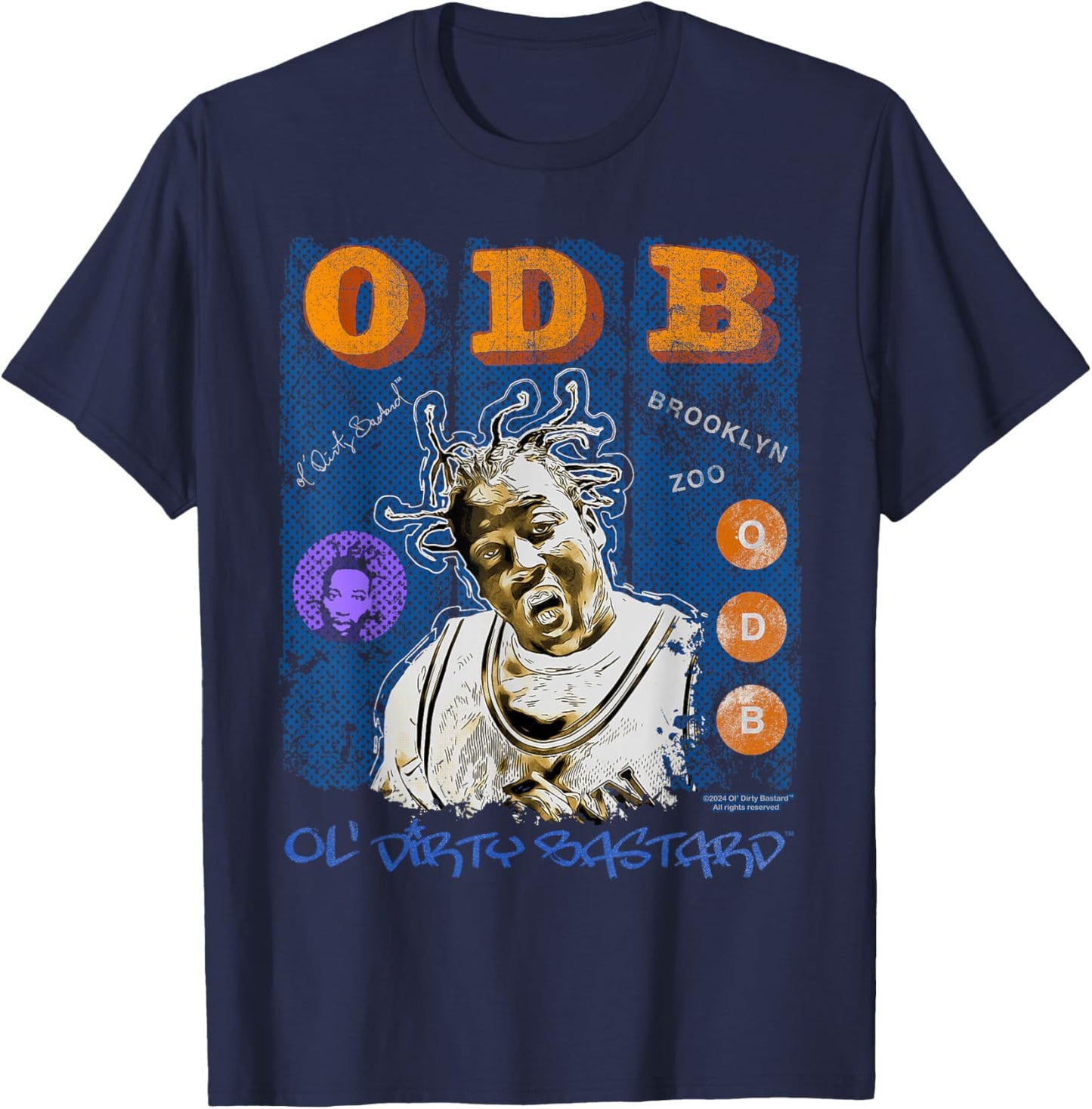 ODB Ol Dirty Ba--ard Mural Retro Brooklyn Zoo Hip Hop 90s T-Shirt - T-Shirt | Navy