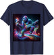 Psychedelic Gorilla Guitar Shaman Trippy Rainbow EDM Vibes T-Shirt - T-Shirt | Navy