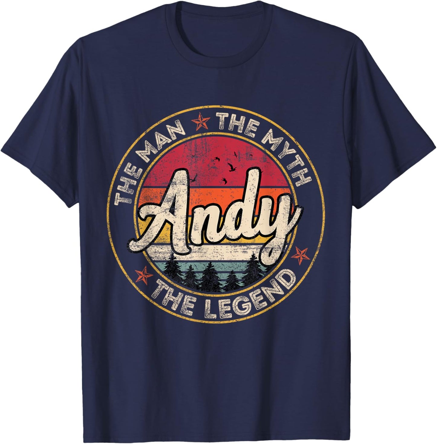 Andy The Man The Myth The Legend Personalized Name T-Shirt - T-Shirt | Navy
