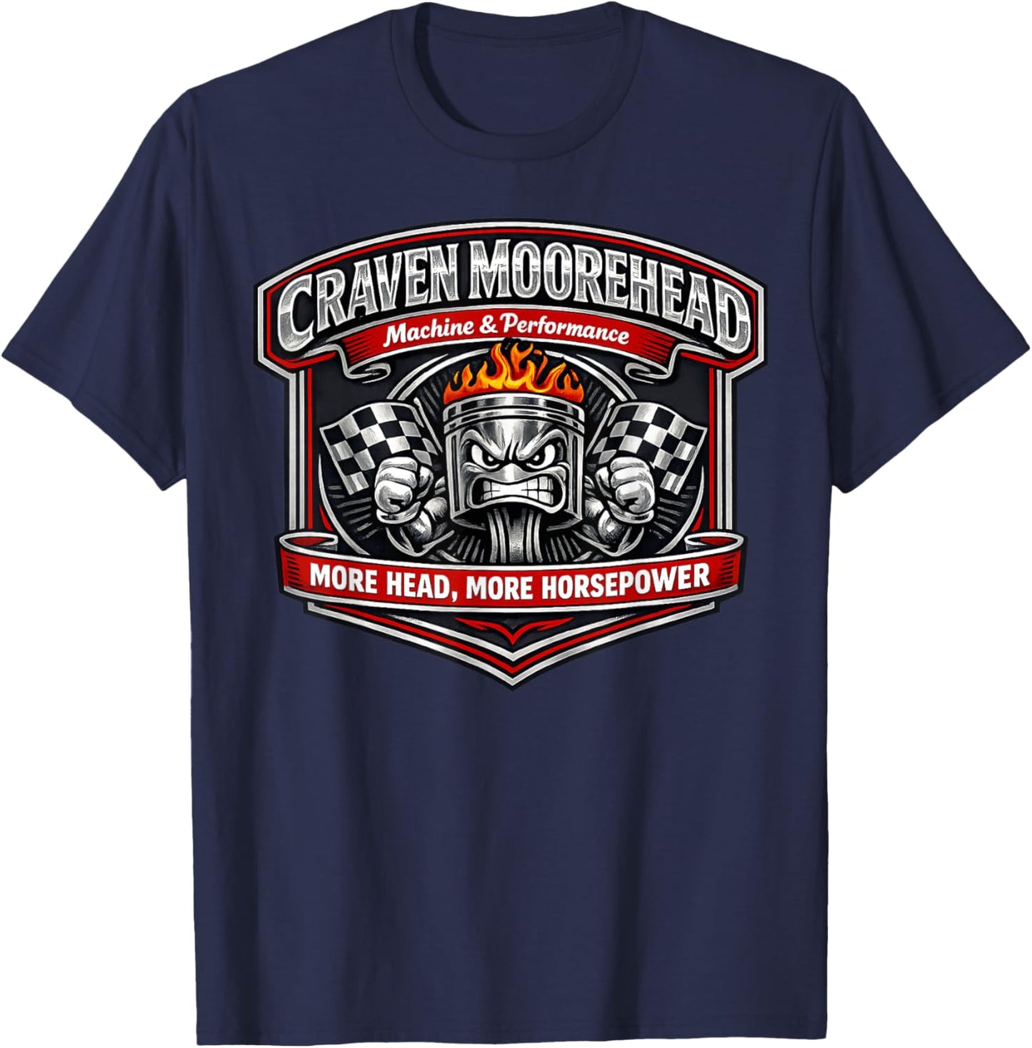 Craven Moorehead Car Mechanic Funny Adult Humor Novelty T-Shirt - T-Shirt | Navy