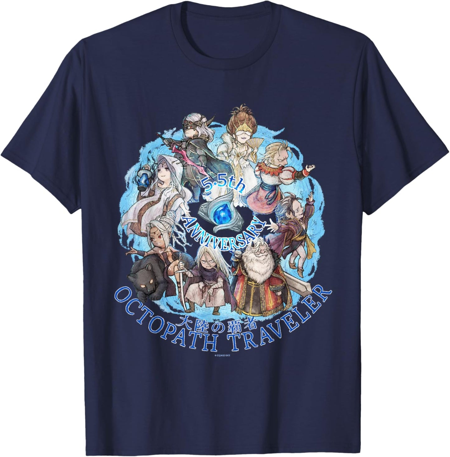 OCTOPATH Traveler: COTC - 5.5th Anniversary T-Shirt - T-Shirt | Navy
