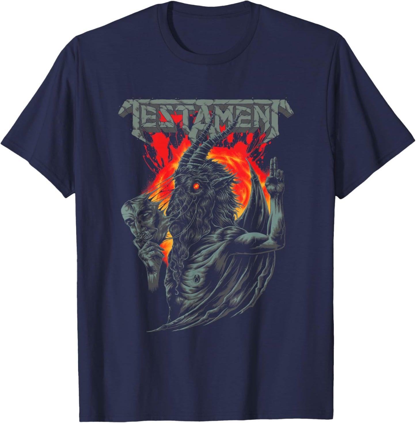 Testament - Official Merchandise - Baphomet Beamish T-Shirt - T-Shirt | Navy