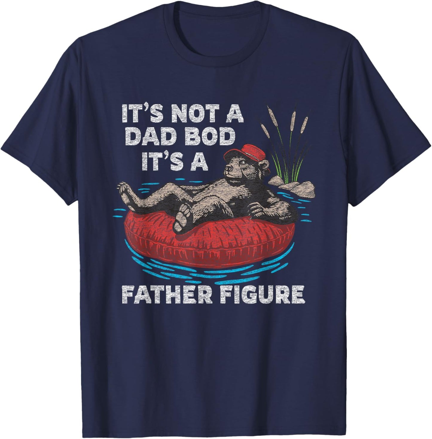Funny Dad BOD Vintage Graphic T-Shirt - T-Shirt | Navy