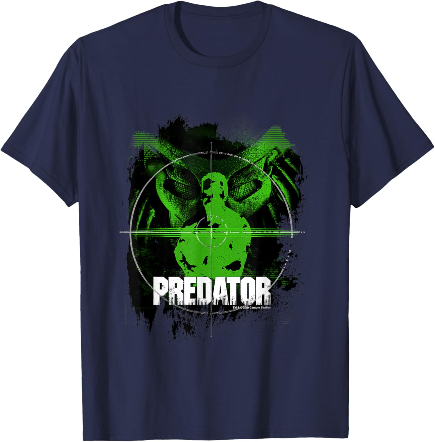 Predator Dutch Alien Hunter Pointer Silhouette Retro Poster T-Shirt - T-Shirt | Navy