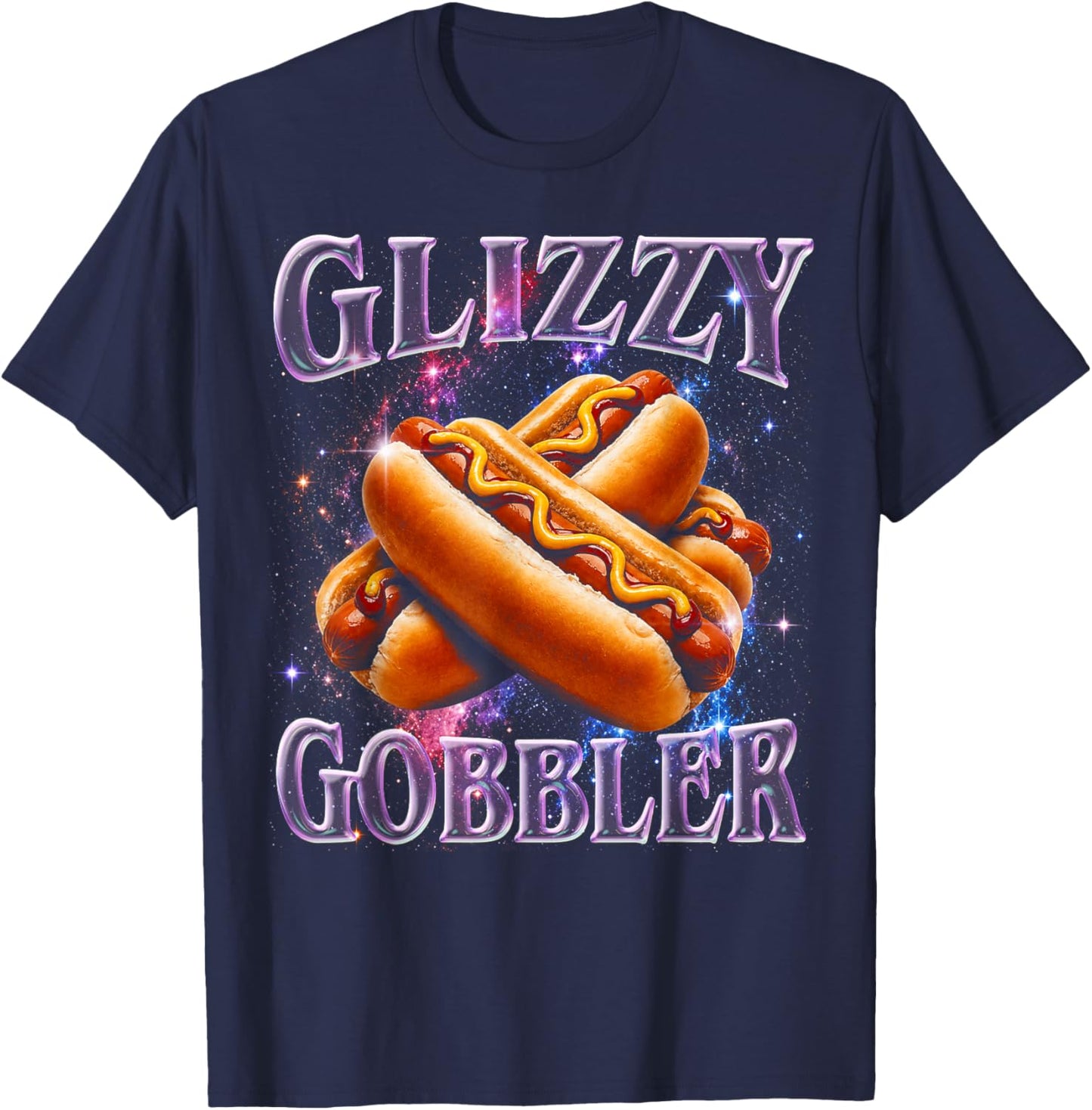 Glizzy Gobbler Meme Hilarious Hot Dog Glizzy Lovers T-Shirt - T-Shirt | Navy