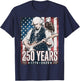 United States 250 Anniversary Washington Playing Guitar T-Shirt - T-Shirt | Navy