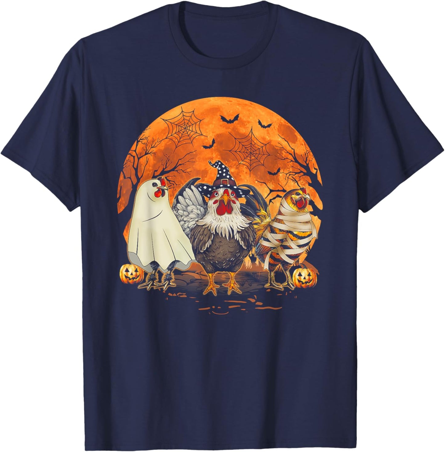 Funny Halloween Costume Farmers Spooky Chickens Witch T-Shirt - T-Shirt | Navy