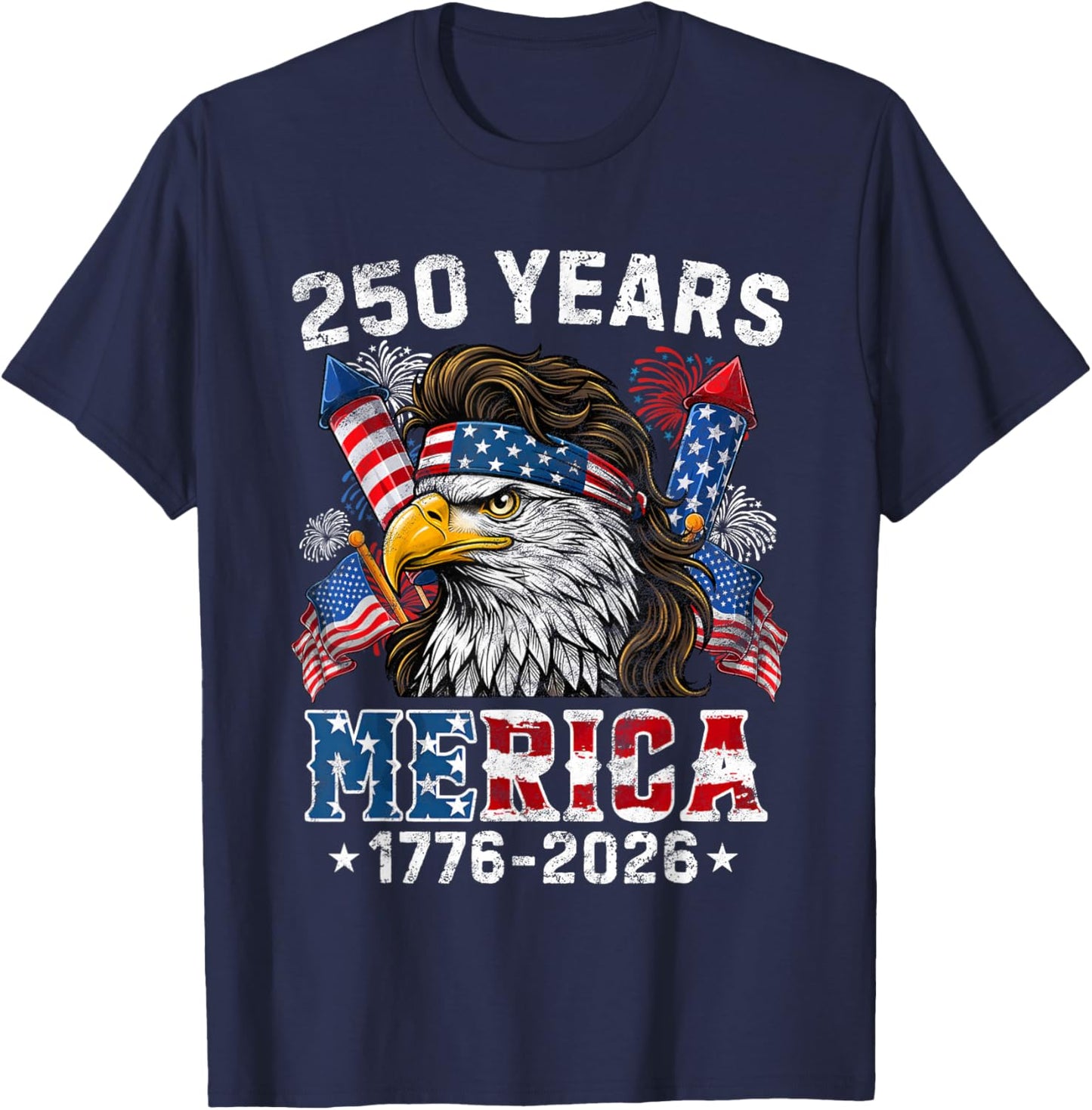 Merica 250 Anniversary USA Shirt 250 Years July 4th Men Kids T-Shirt - T-Shirt | Navy