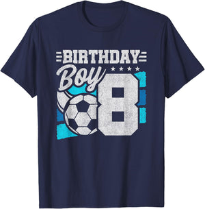 Soccer Birthday Party - 8 Year Old Boy - 8th Birthday T-Shirt - T-Shirt | Navy