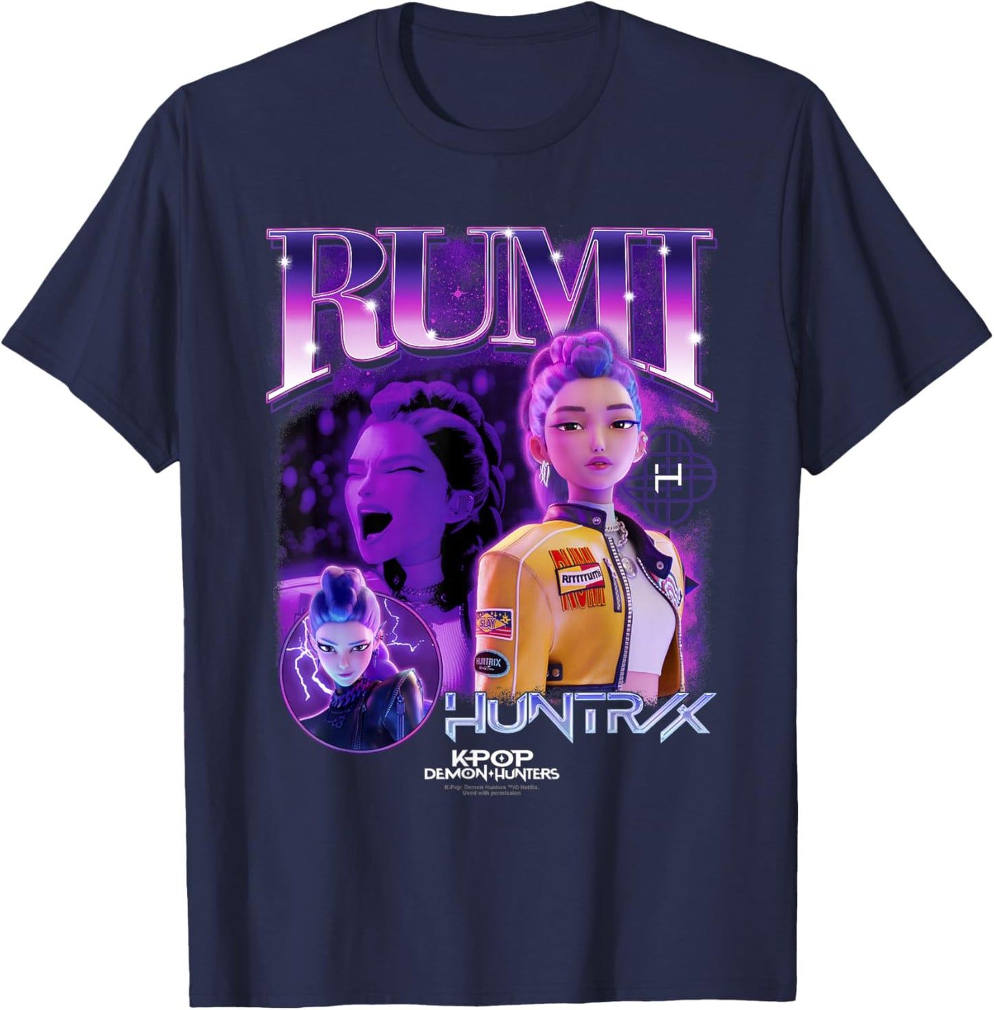 Kpop Demon Hunters Rumi Bootleg Officially Licensed T-Shirt - T-Shirt | Navy