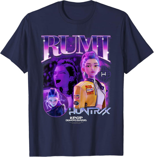 Kpop Demon Hunters Rumi Bootleg Officially Licensed T-Shirt - T-Shirt | Navy