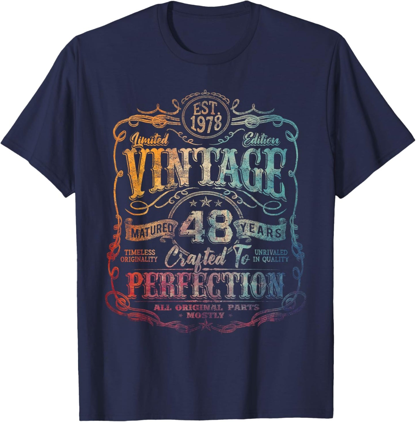 Vintage 1978 Limited Edition Shirt 48 Year Old 48th Birthday T-Shirt - T-Shirt | Navy