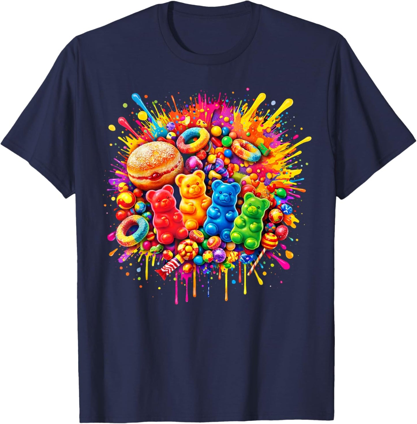 Colourful Candy Lollipop Costume Women's Sweets Carnival T-Shirt - T-Shirt | Navy