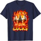 I Love Cocks Fire Farm Animal Roosters Meme Chicken Lovers T-Shirt - T-Shirt | Navy