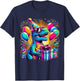 Dinosaur Birthday Party T-Rex Retro Dinosaur T-Shirt - T-Shirt | Navy