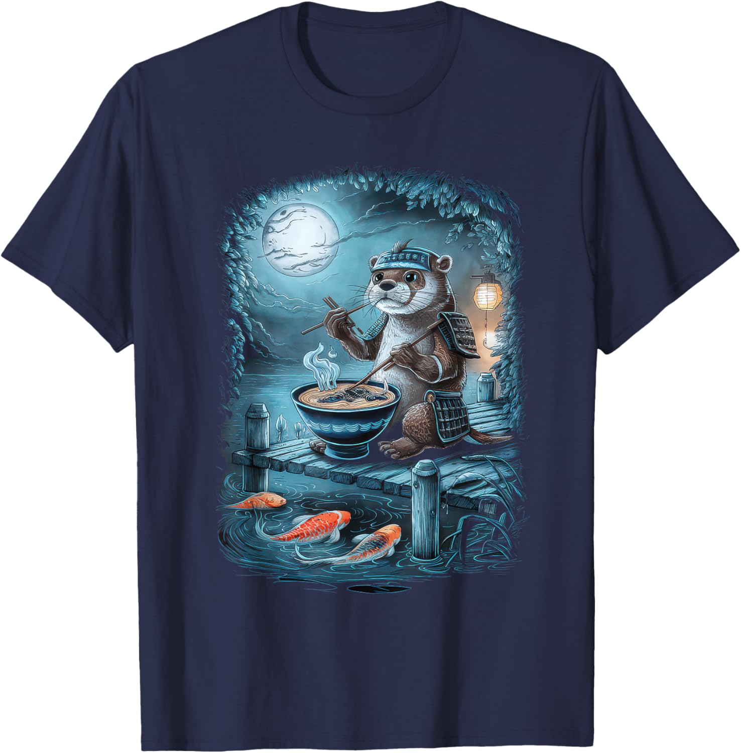Otter Ramen Kawaii Manga Anime Noodles Y2k Japanese T-Shirt - T-Shirt | Navy