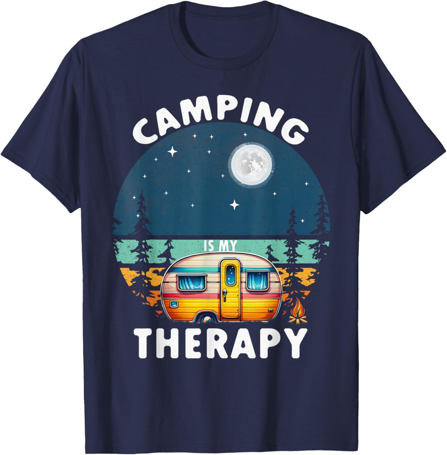 Camping Is My Therapy T-Shirt - T-Shirt | Navy